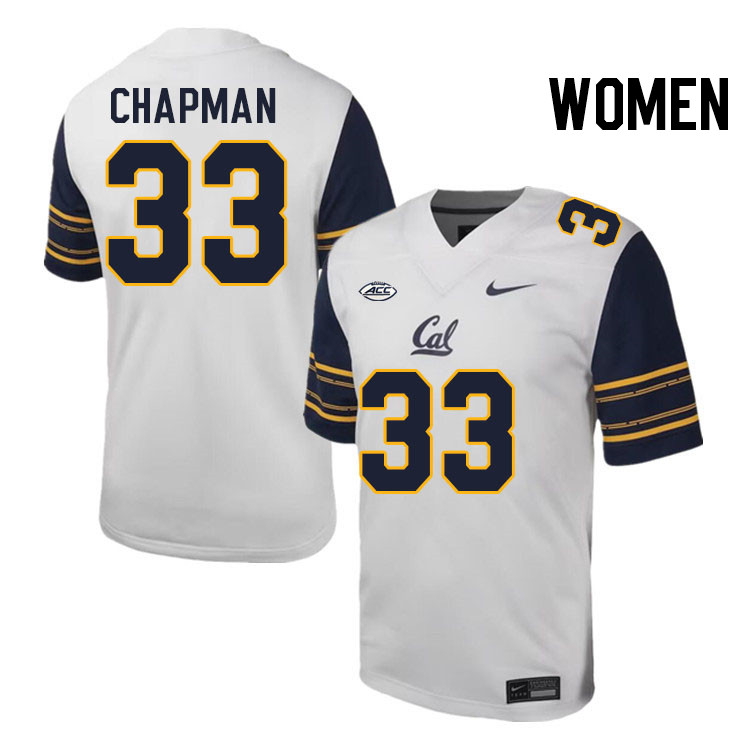 Women #33 Dean-Taylor Chapman California Golden Bears ACC Conference College Football Jerseys Stitch